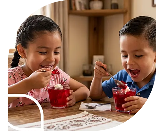 Familia Comiendo gelatina