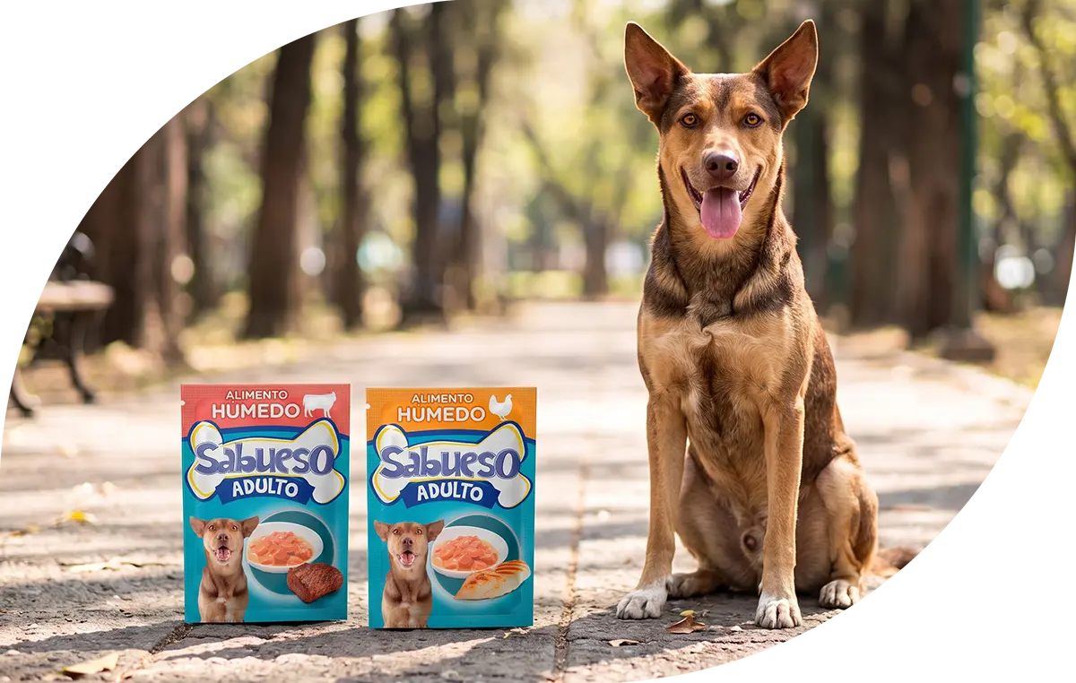 Perro con producto sabueso