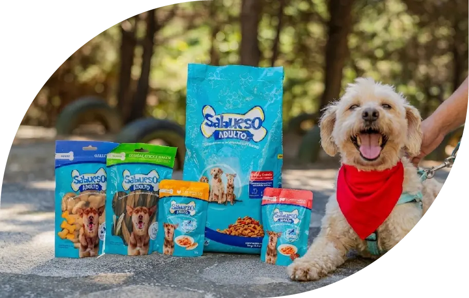 Perro con producto sabueso