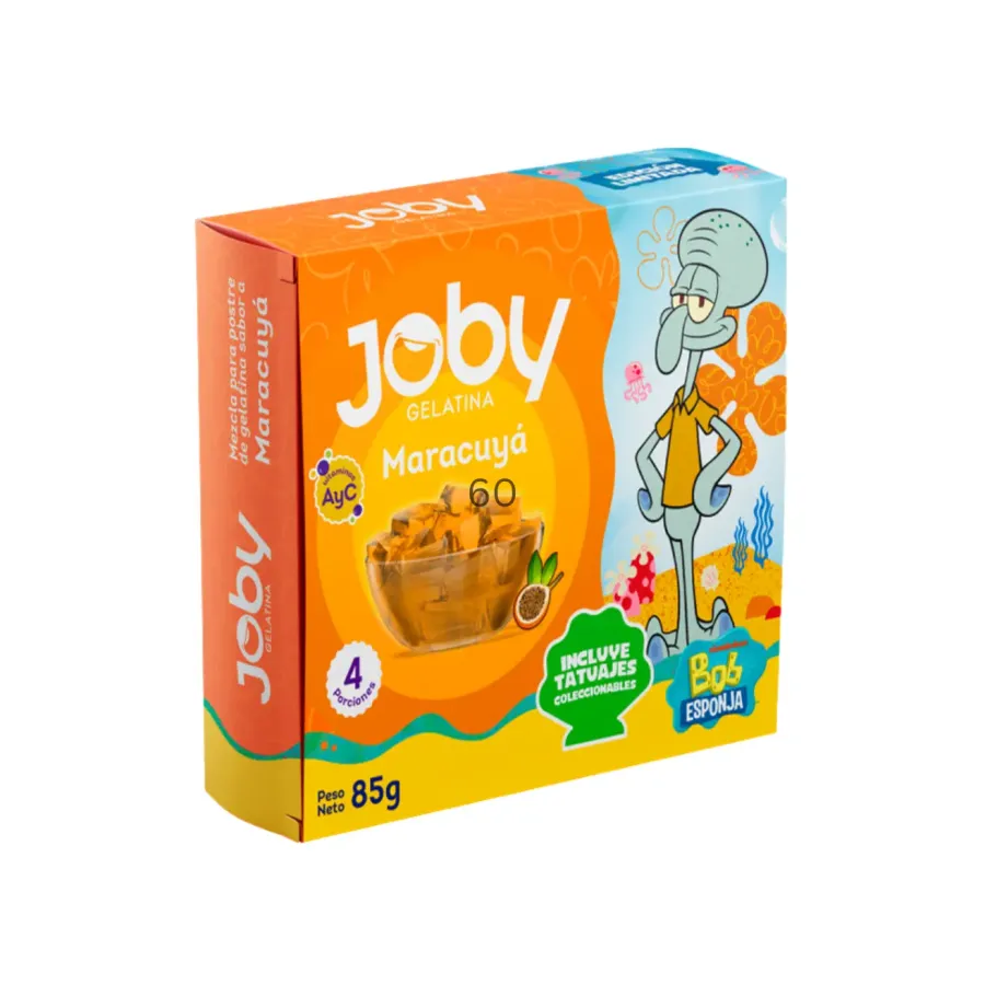 Joby, gelatina por tiempo limitado - Empaque